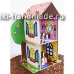 как сделать домик для кукол из картонной коробки своими руками
